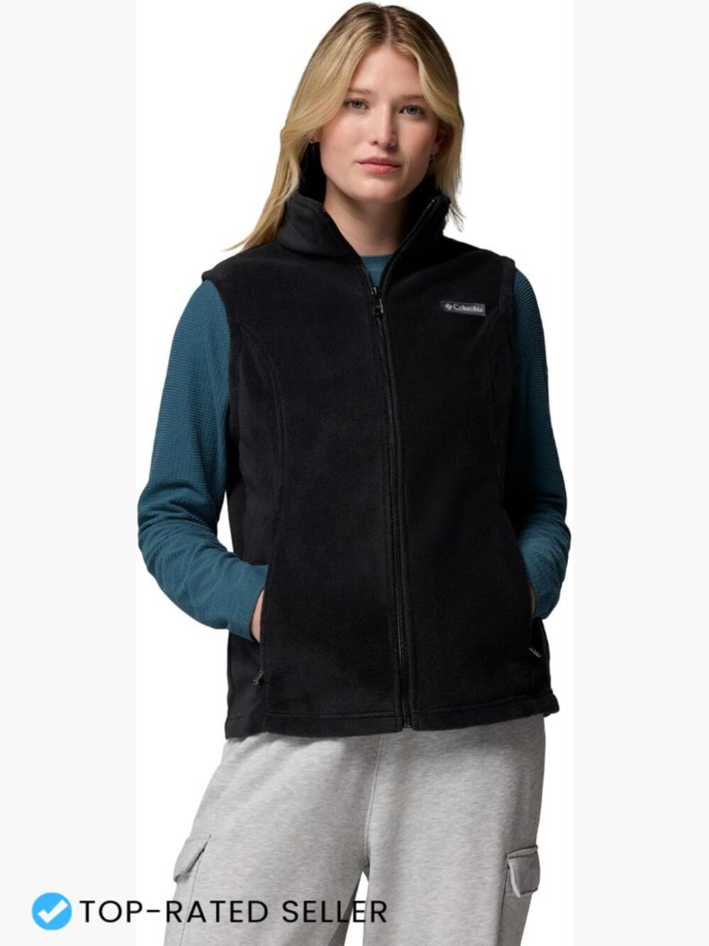 Fleece Vest Plush Warmth Versatile Layer Sleeveless Zip Up Classic Fit Outerwear